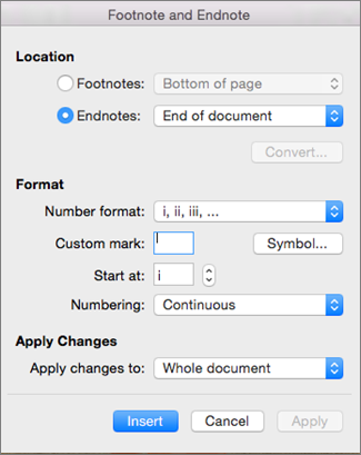 commands to insert new page in word for mac